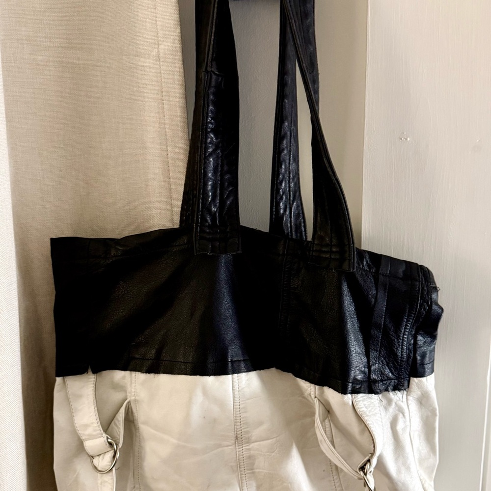 Artists & Revolutionaries Black & White Leather Tote Bag